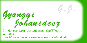 gyongyi johanidesz business card